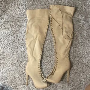 Knee high boot heels